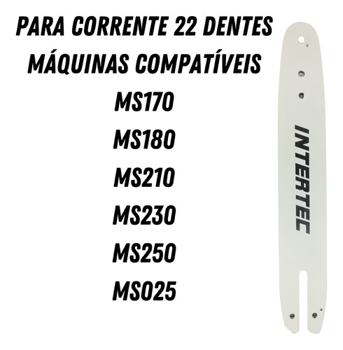 Sabre Saibro 30cm 22 Dente Motosserra Ms170 Ms180 + Corrente