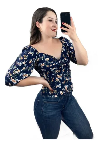 Blusa De Manga 3/4 Estampado De Flores Color Azul Rey en venta en Chihuahua Chihuahua por sólo $ Mexico Blusa De Manga 3/4 Estampado De Flores Color Azul Rey en venta en Chihuahua Chihuahua por sólo $ Mexico