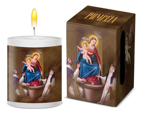 Vela Decorativa Aromática Nossa Senhora Rosário Da Pompéia