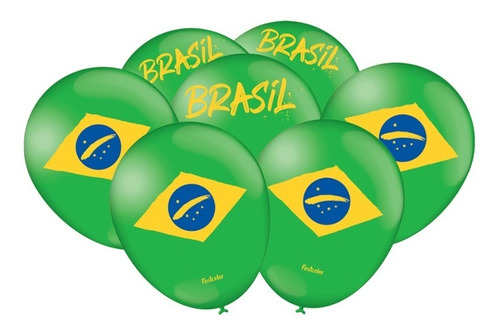 Balão - Bexiga Brasil Copa Do Mundo - 25 Unidades 