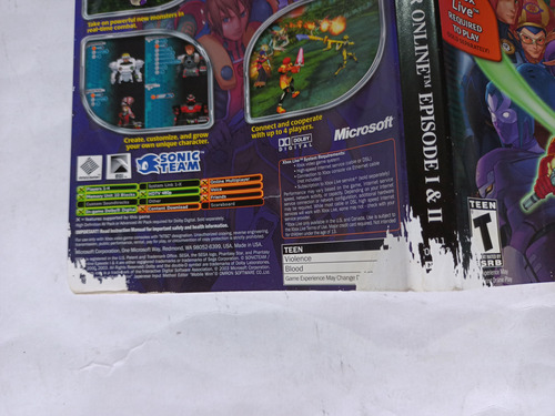 Phantasy Star Online Episode 1 & 2 Xbox Clasico Sin Manual (Usado)