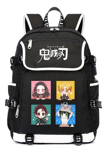 Anime Demon Slayer -mochila, Mochila Escolar, Con Puerto Usb