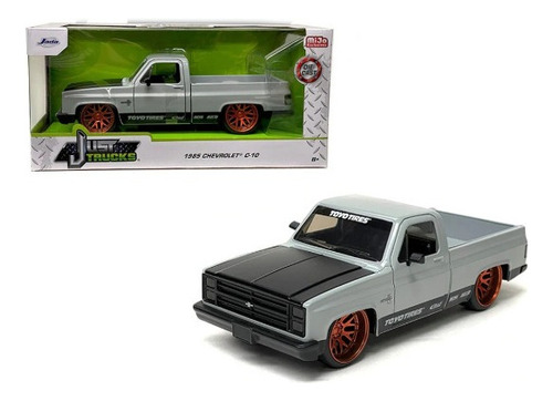 Jada 1:24 1985 Chevy C-10 Pickup Gris Mate Camioneta Caja