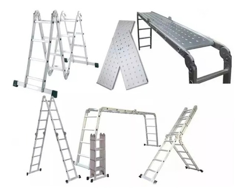Escalera De Aluminio Plegable 4x4 C/ Plataforma