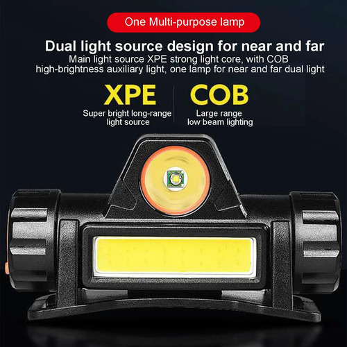 Linterna Frontal Led Recargable Diadema Luz Potente