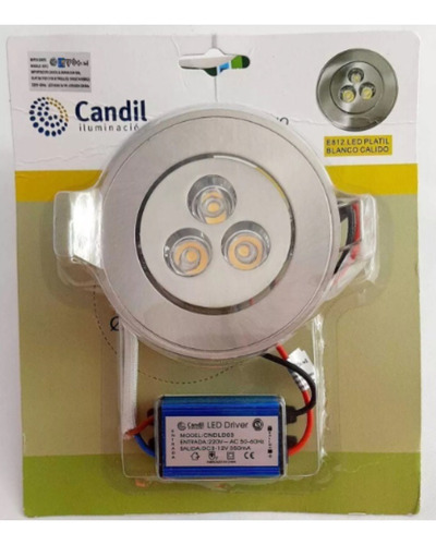 Pack 20 Spot Embutir Led Movil Aluminio 3w Candil Luz Calida