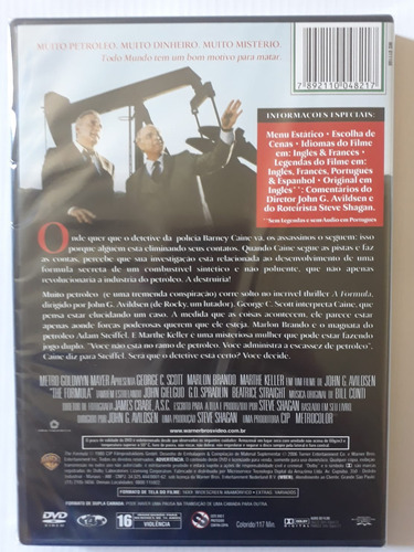 Dvd A Fórmula - George C. Scott, Marlon Branco - Lacrado