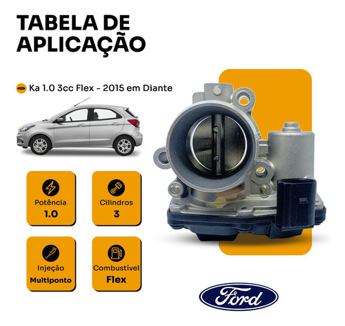 Corpo Borboleta Tbi Ford Ka 1.0 3cc Flex 2015 2016 2017 2018