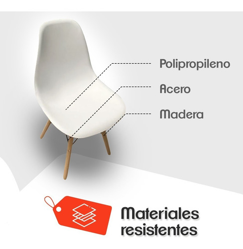 Imagen 3 de 6 de Set De 4 Sillas Tipo Eames Minimalistas Colores Stay Elit