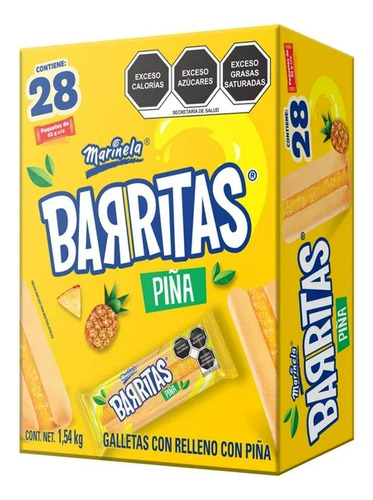 Barritas Marinela Piña Con 28 Pzas De 55 G C/u