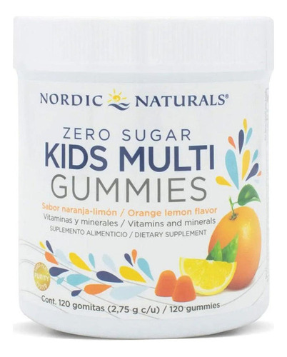 Nordic Naturals Kids Multi - Sabores Mixtos 120.00 Gomas Sabor Naranja-limón