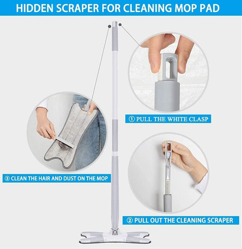 Mopa Plana Para Suelo Con 3 Paños De Reemplazo, Mopa Autoexp