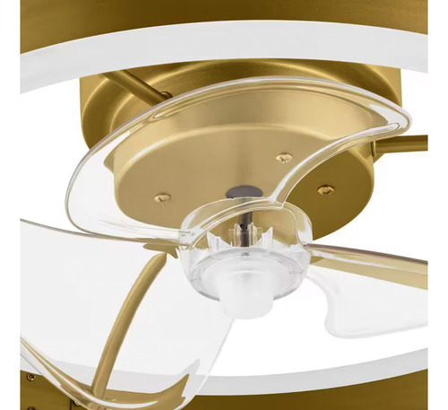 Ventilador De Techo Interior 20 Pulgadas Led Integrado Cantidad De Aspas 3 Estructura Oro Aspas Trasparentes Diámetro 35 Cm Material De Las Aspas Plástico
