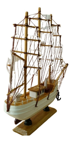 Imagem 4 de 4 de Barco Pesqueiro Decorativo 33 Cm - Em Madeira 33 X 30 Cm