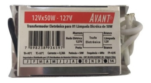 Transformador Dimerizavel Eletronico 12v 50w 127v Trafo C/2