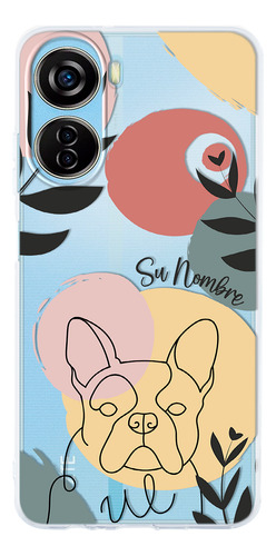 Funda Para Zte Para Mujer Bulldog Francés Minimal Con Nombre