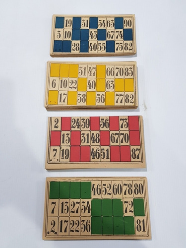 Imagen 2 de 9 de Antiguo Juego De Lotería Bingo Num Madera 3 Juegos Mag 58490