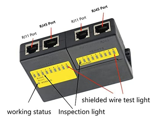 Shanfeilu Probador De Cable De Red Rj45 Rj11 Rj12 Utp Ethern