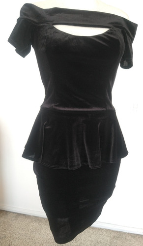 Vestido Terciopelo Negro Talla-m  Arden B  Vt407