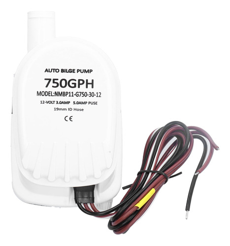 Bomba De Agua De Achique, 12 V, 750 Gph, Automática, Sumergi