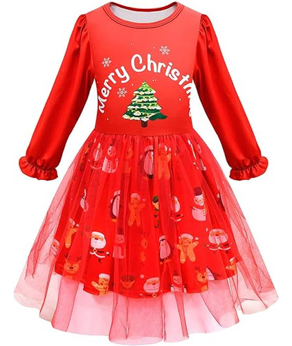 Disfraz Malla Navidad Para Niñas Vestido Princesa Para Cumpl