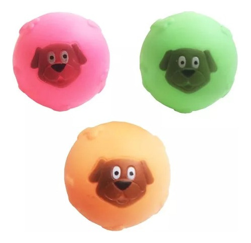 Set X3 Pelotas Juguete Mascotas Chifle Diseño Perrito