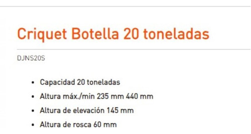 Imagen 2 de 6 de Crique Botella Hidráulico Gato 20 Ton Daewoo 20 Toneladas