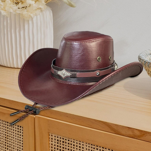 Sombrero De Vaquero Con Correa Ajustable Para La Barbilla,