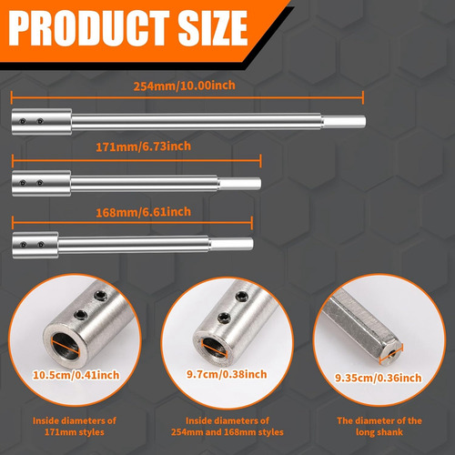 Extensión De Broca R6forstner Para Vástago Redondo De 3/8 Pu