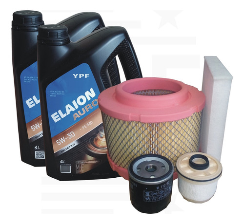 Kit 4 Filtros + 8 L Aceit Elaion F50e Toyota Hilux 2.5/3.0