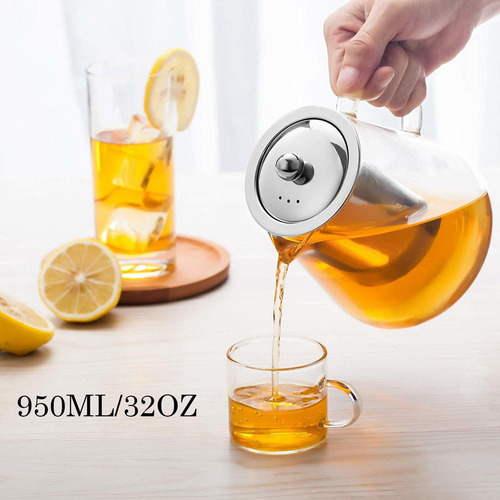 Tetera De Cristal Con Infuser Del Pote Del Té 950ml / 32 Oz