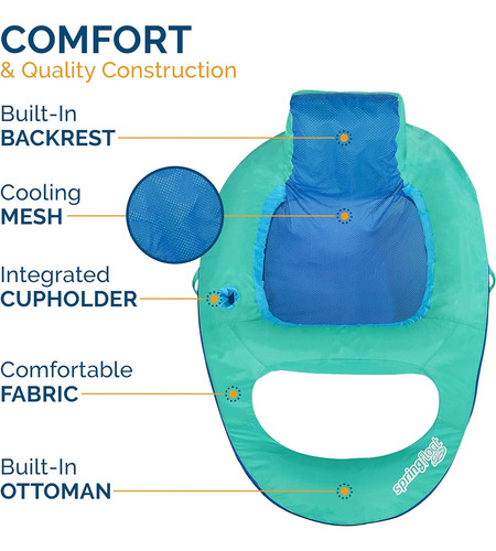 Swimways Spring Float Recliner Pool Lounger Chair Hyper-f Oo
