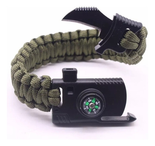 Pulsera Paracord Supervivencia Con Navaja ! Color Azul