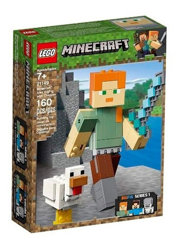 Lego 21149 Minecraft Alex Bigfig With Chicken 160 Pzs Edu