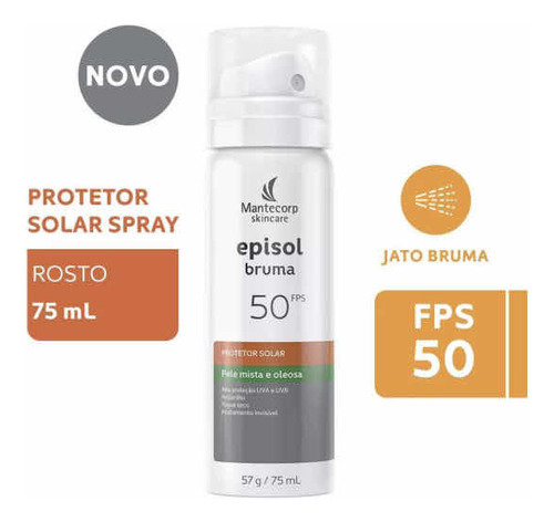 Protetor Solar Episol Bruma Facial Fps 50 75ml