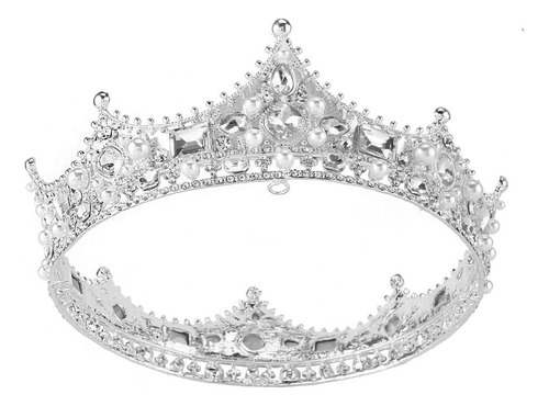 Santfe Royal Fullreycrown Metal Tiara Crown For Men Prom