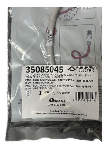Patch Cord Cat 6a 0.50cm Furukawa 35085080 En Palermo