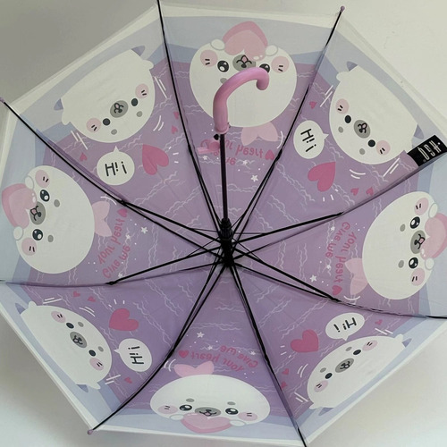 Paraguas Infantil Con Silbato Y Estampado De Animales En 3d Violeta