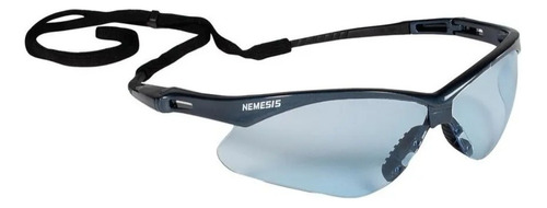 Anteojos de sol Nemesis De protección Unitalla, diseño Deportivo con marco de plástico color negro, lente azul clara de policarbonato clásica, varilla negra