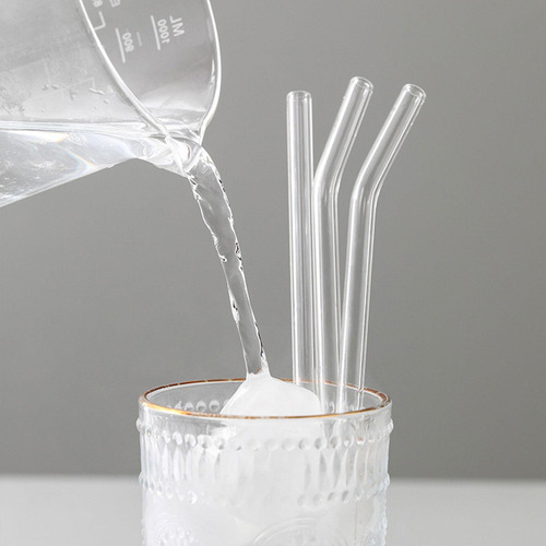 Juego De 4 Pajitas De Vidrio Elegantes Para Refrescarte