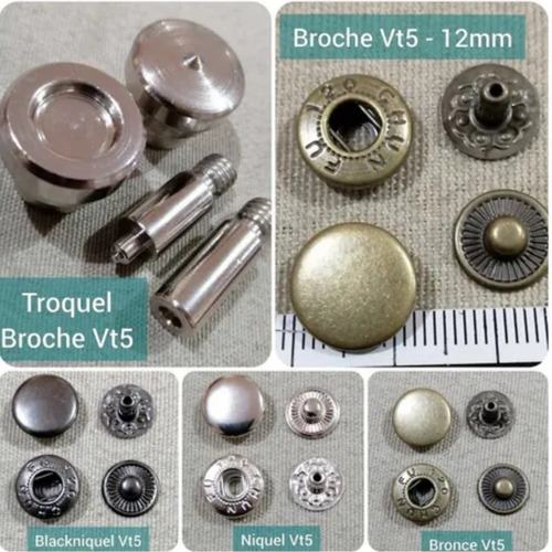 300 Juegos De Broches De Metal A Presión 12mm Vt5 Remachador