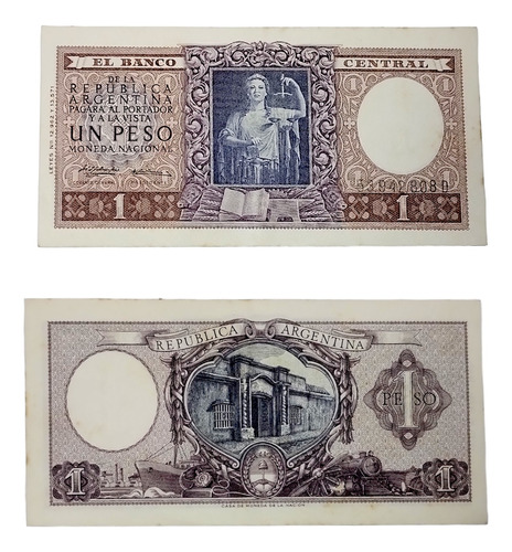 Billete 1 Peso Moneda Nacional Bot1917 Año 1956 Vf