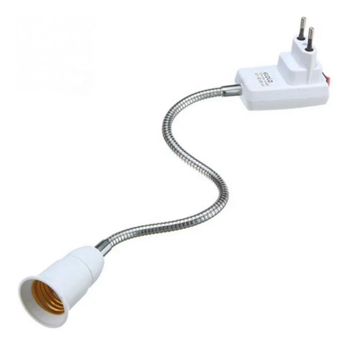 2 Tomada Soquete Flexível Lâmpada E27 40cm Interruptor Luz