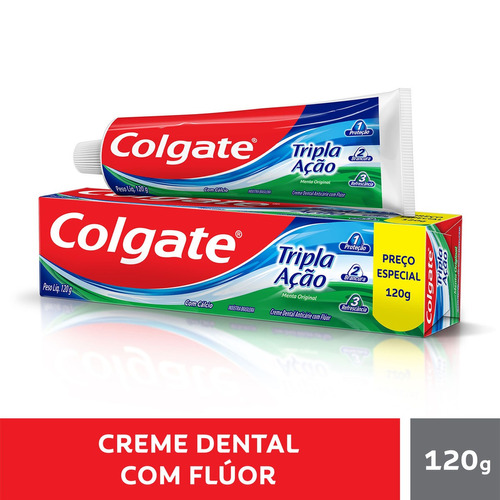 Pasta de dentes Colgate Tripla Ação Menta Original  em creme 120 g