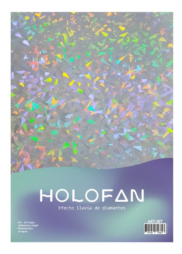 Holofan Art-jet Adhesivo Lluvia De Diamantes A4 X10 Hojas