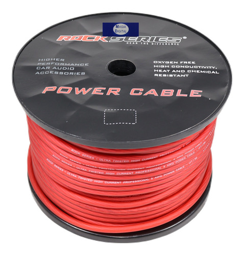 Rollo De Cable Calibre 8 Rock Series Rs-pc876rd 76mts Rojo