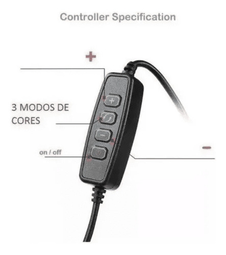Ring Light 8 Pol 20 Cm Tripé Mesa Suporte Celular Câmeras Co
