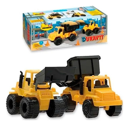 204 Constructor X2 Camion Volcador+excav Duravit Deltomate Color Amarillo Amarillo