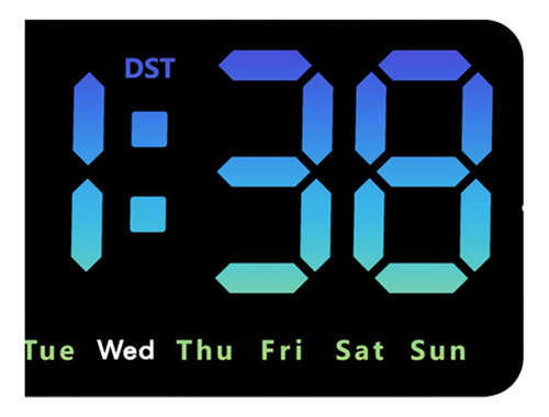 Reloj Despertador Digital, Reloj De Pared Regulable, Azul