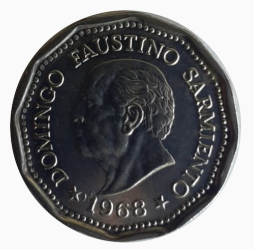 Moneda Argentina 1968 25 Pesos Conmemorativa Sarmiento